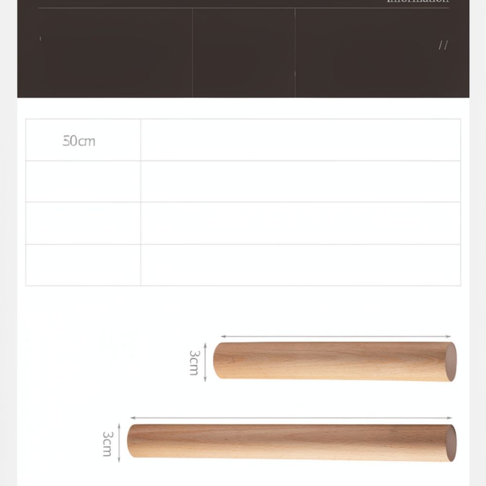 Kitchen Roller Baking - 주방용 반죽기, 단단한 나무 재질, 눌어붙지