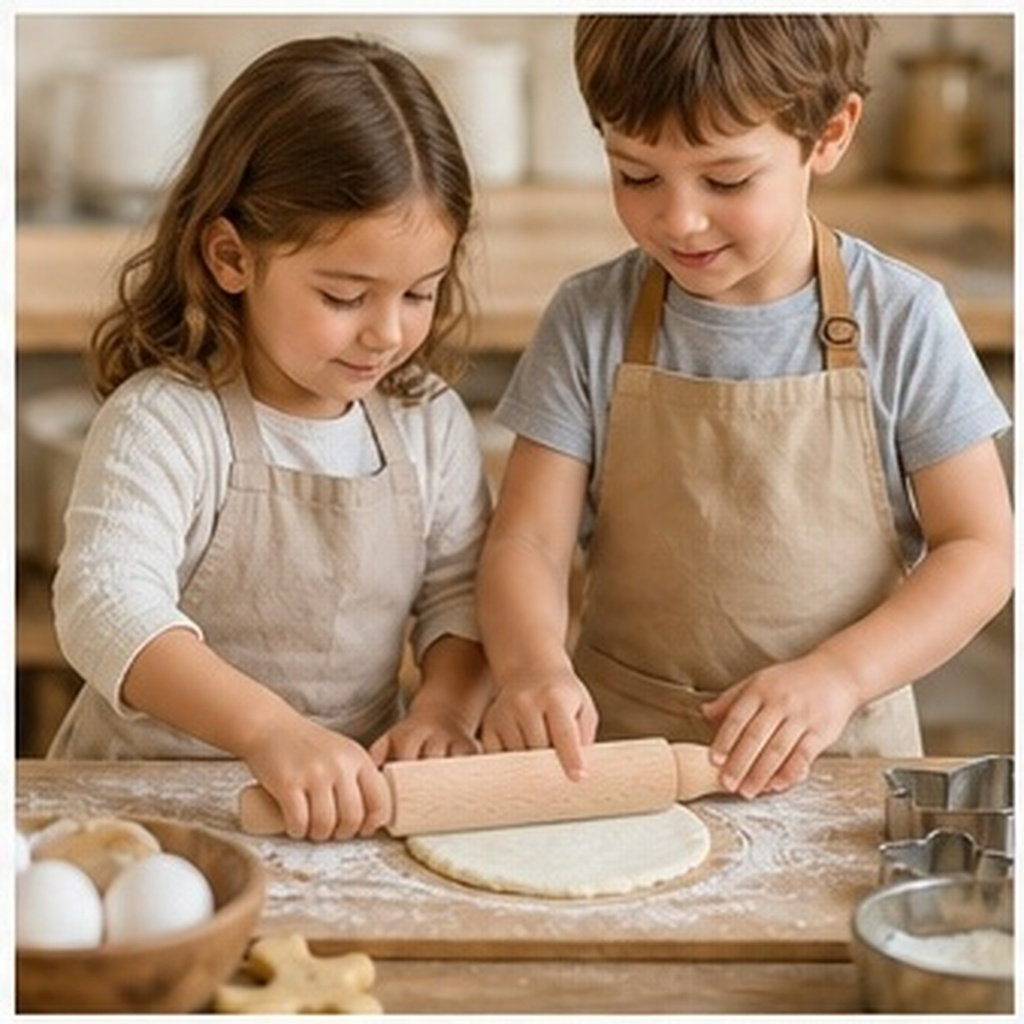Kitchen Roller Baking - 나무 롤링 핀 23cm, 미니 페이스트리