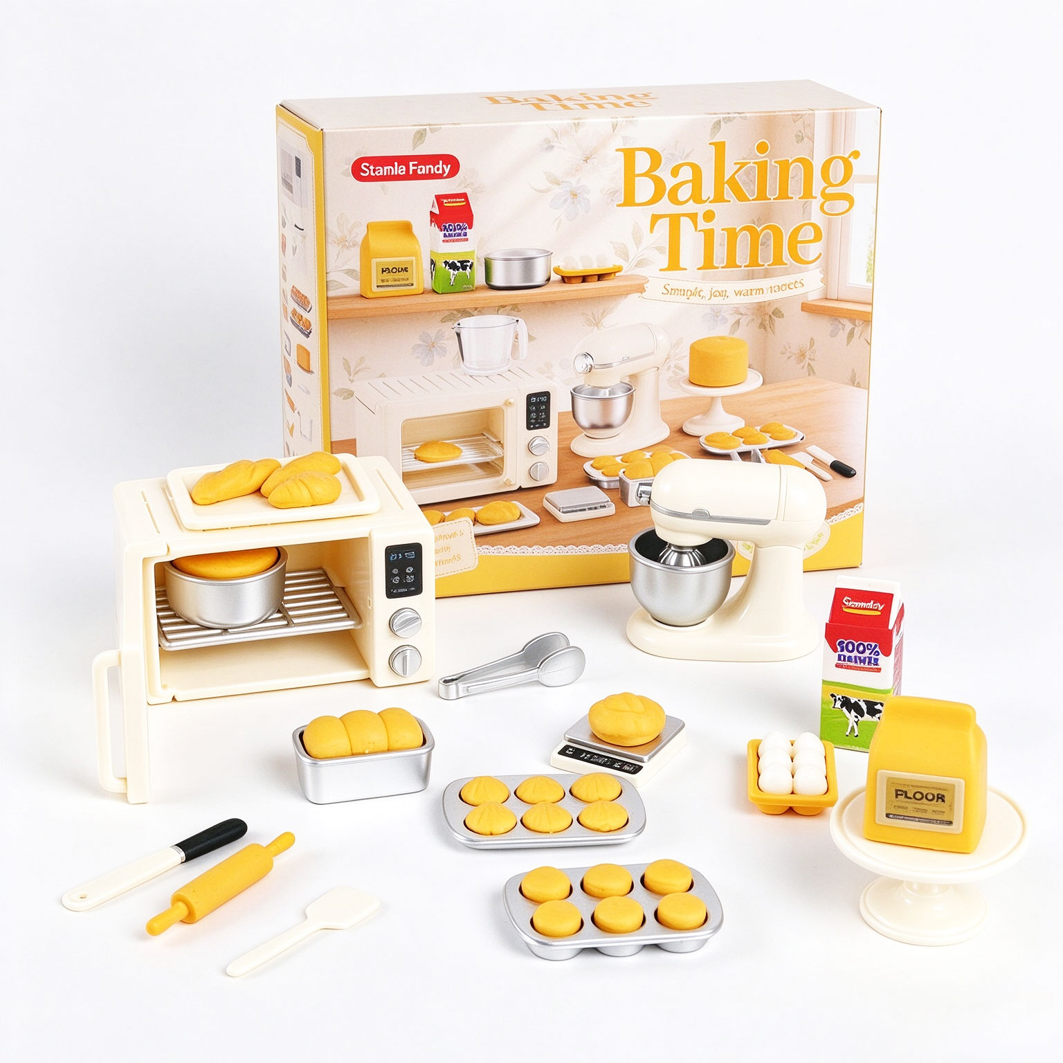 Baking Kitchen Set - 미니 베이킹 놀이 세트, 인형집 주방