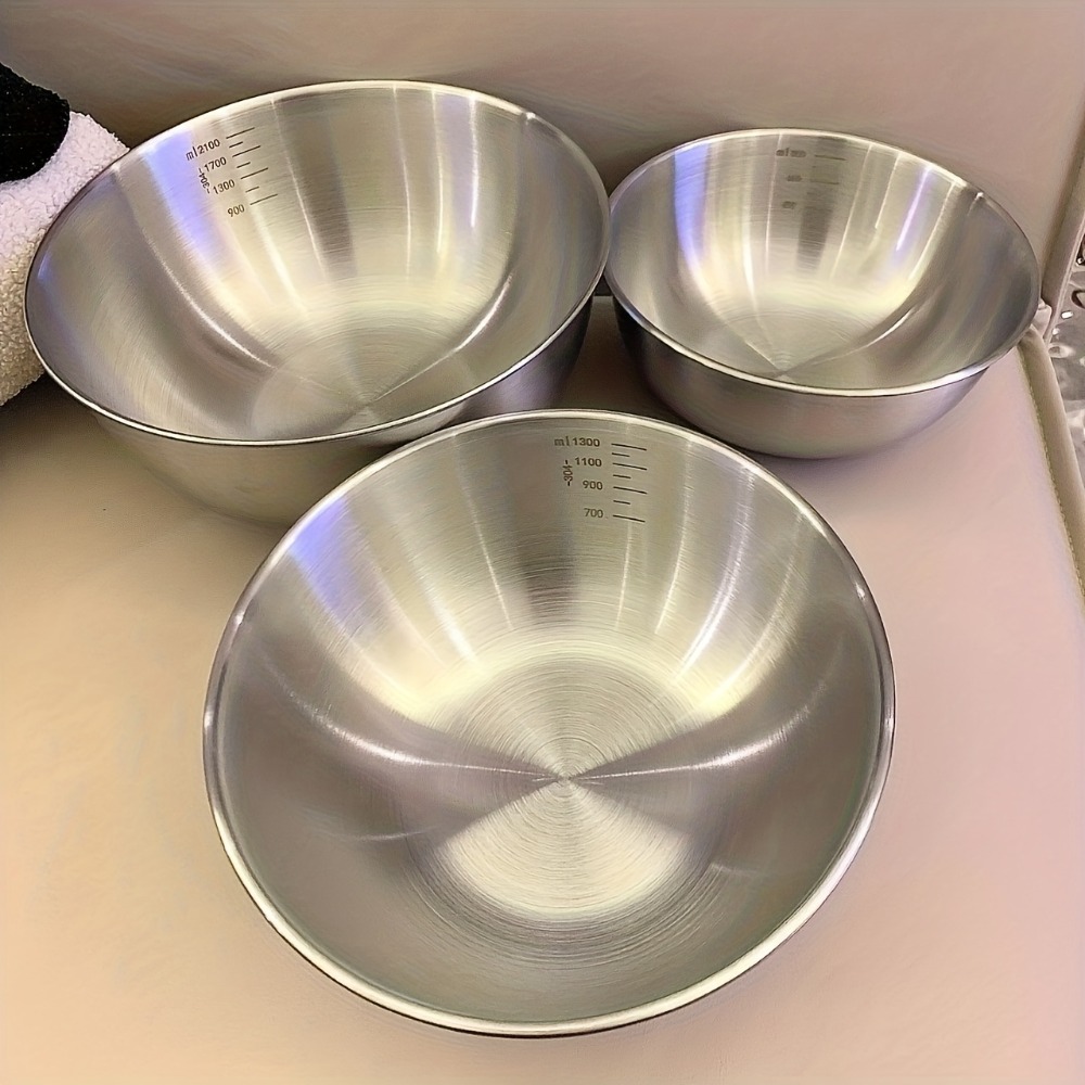 스테인리스 스틸 믹싱볼 3종 세트 눈금 표시 두꺼운 믹 - Baking Kitchen Set 리뷰 및 가격