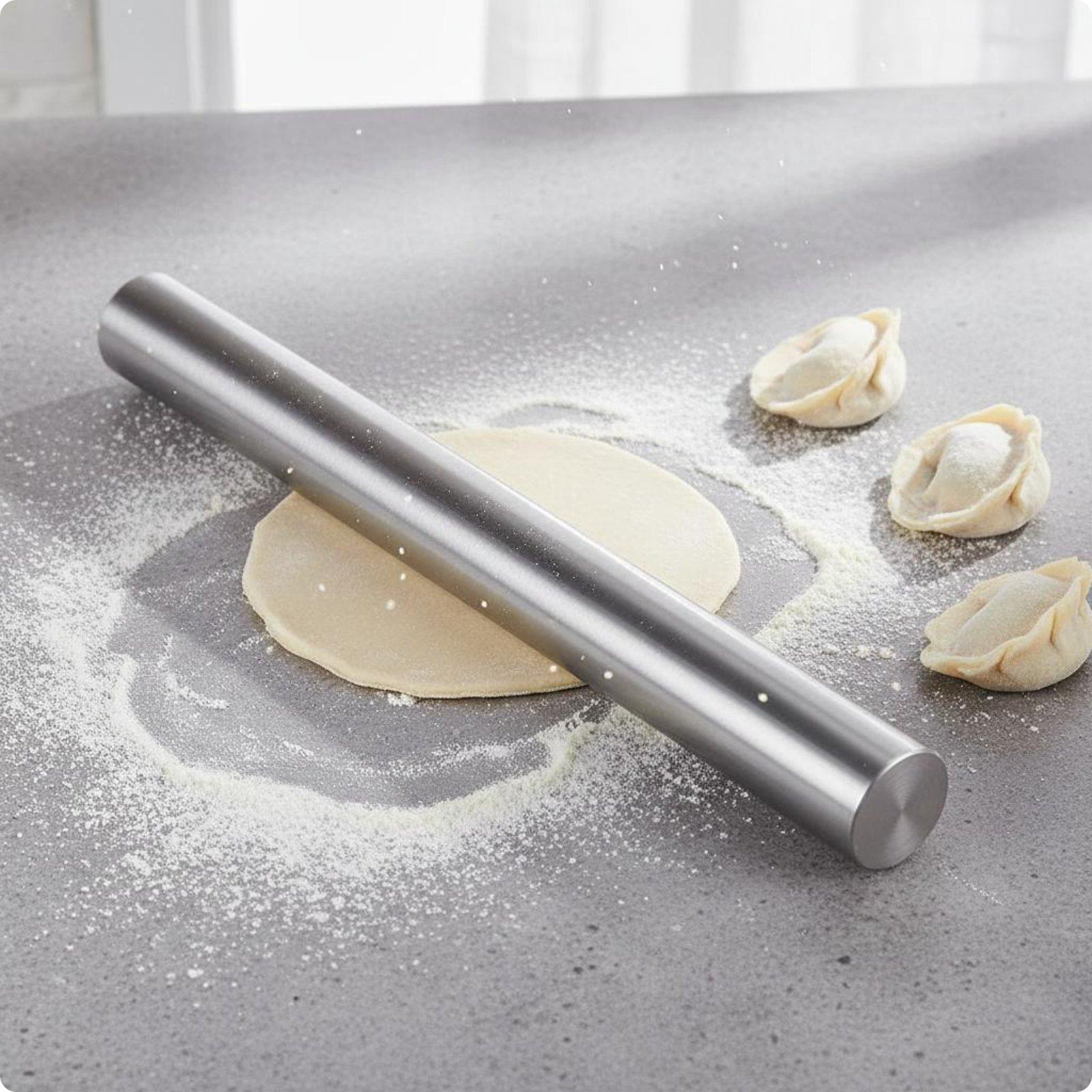 반죽용 롤링 핀, 스테인리스 스틸 재질, 속이 빈 롤러 - Kitchen Roller Baking 리뷰 및 가격